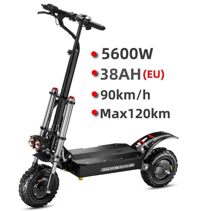 60V 5600W Dual Motor Electric Scooter - STLFขั้นสูงไฟฟ้าสกู๊ตเตอร์ 60V 5600Wความเร็วสูงแผนที่Eสกู๊ตเตอร์ผู้ใหญ่ 11 นิ้วไขมันยางสีดําพับมอเตอร์คู่ 85