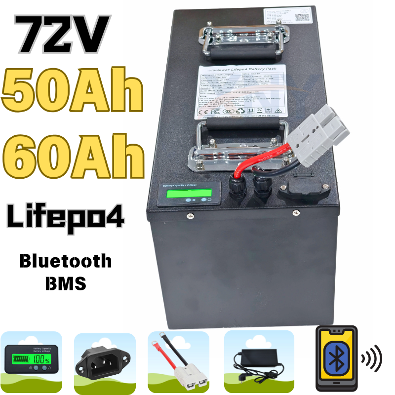 72V 60Ah Lifepo4 Battery Pack - แบตเตอรี่ลิเธียมไลฟ์โป4 แบบชาร์จได้ 72V 50Ah 50A 60Ah