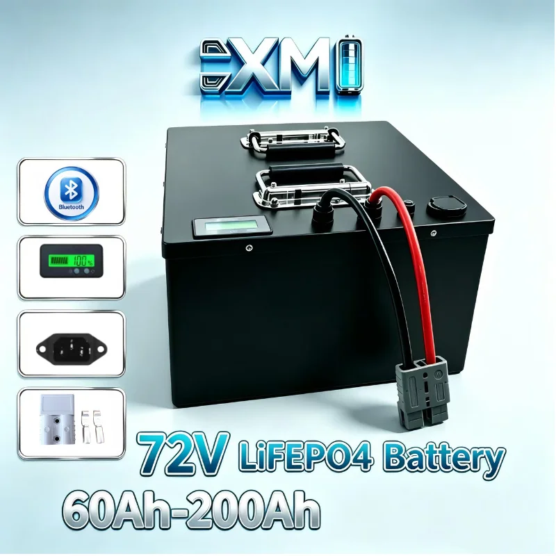 72V 60Ah Lifepo4 Battery Pack - แบตเตอรี่ลิเธียมไอออนฟอสเฟต 24S 72V ความจุ 50-200Ah พร้อมระบบจัดการแบตเตอรี่