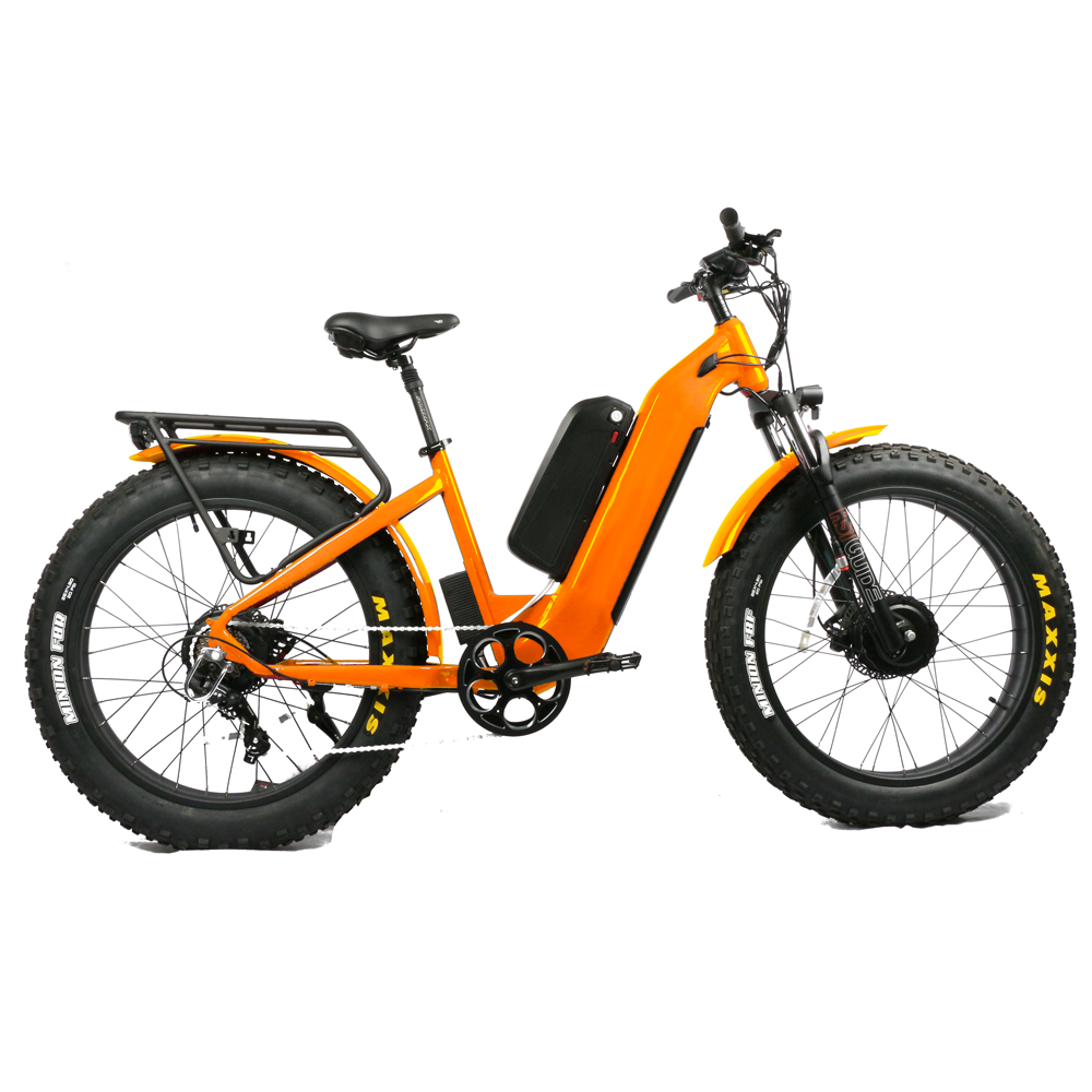 Dual Motor Electric Motorcycle Frame - จักรยานเสือภูเขาไฟฟ้ากำลังสูง 1000 วัตต์ มอเตอร์คู่ โครงอะลูมิเนียมอัลลอย พร้อมโช้คหน้าไฮดรอลิก