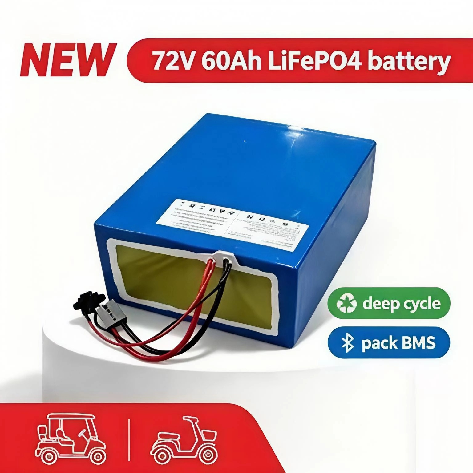 72V 60Ah Lifepo4 Battery Pack - แบตเตอรี่ลิเธียม 72V 60Ah lifepo4 พร้อมระบบจัดการแบตเตอรี่ (BMS)