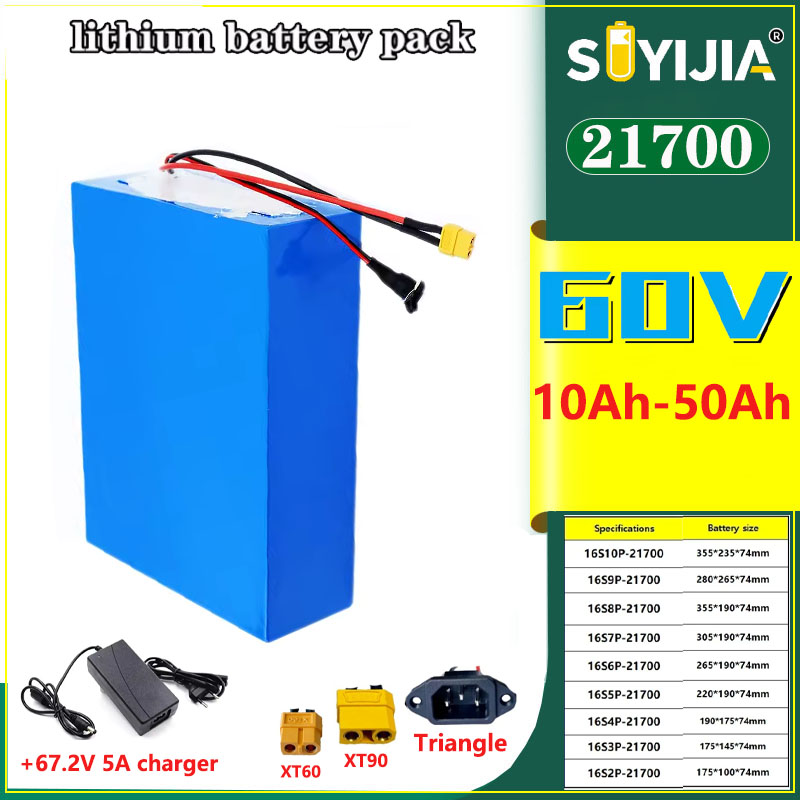 ใหม่ 60V 50Ah 40Ah 30Ah 20Ah 1 - 60V 30Ah Electric Scooter Battery บทวิจารณ์และราคา