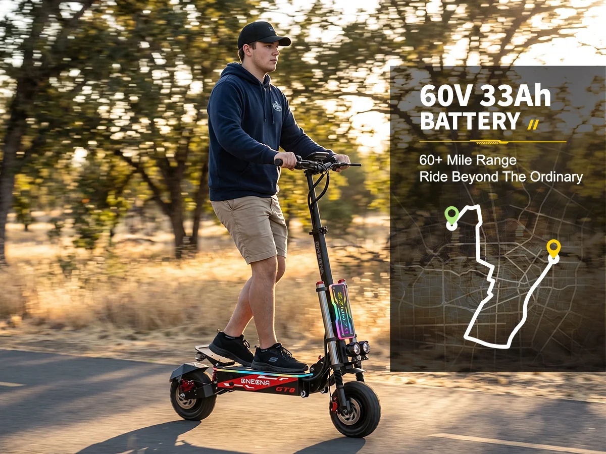 ONECNA NEW GT8PRO สกู๊ตเตอร์ไฟ - 60V 5600W Dual Motor Electric Scooter บทวิจารณ์และราคา
