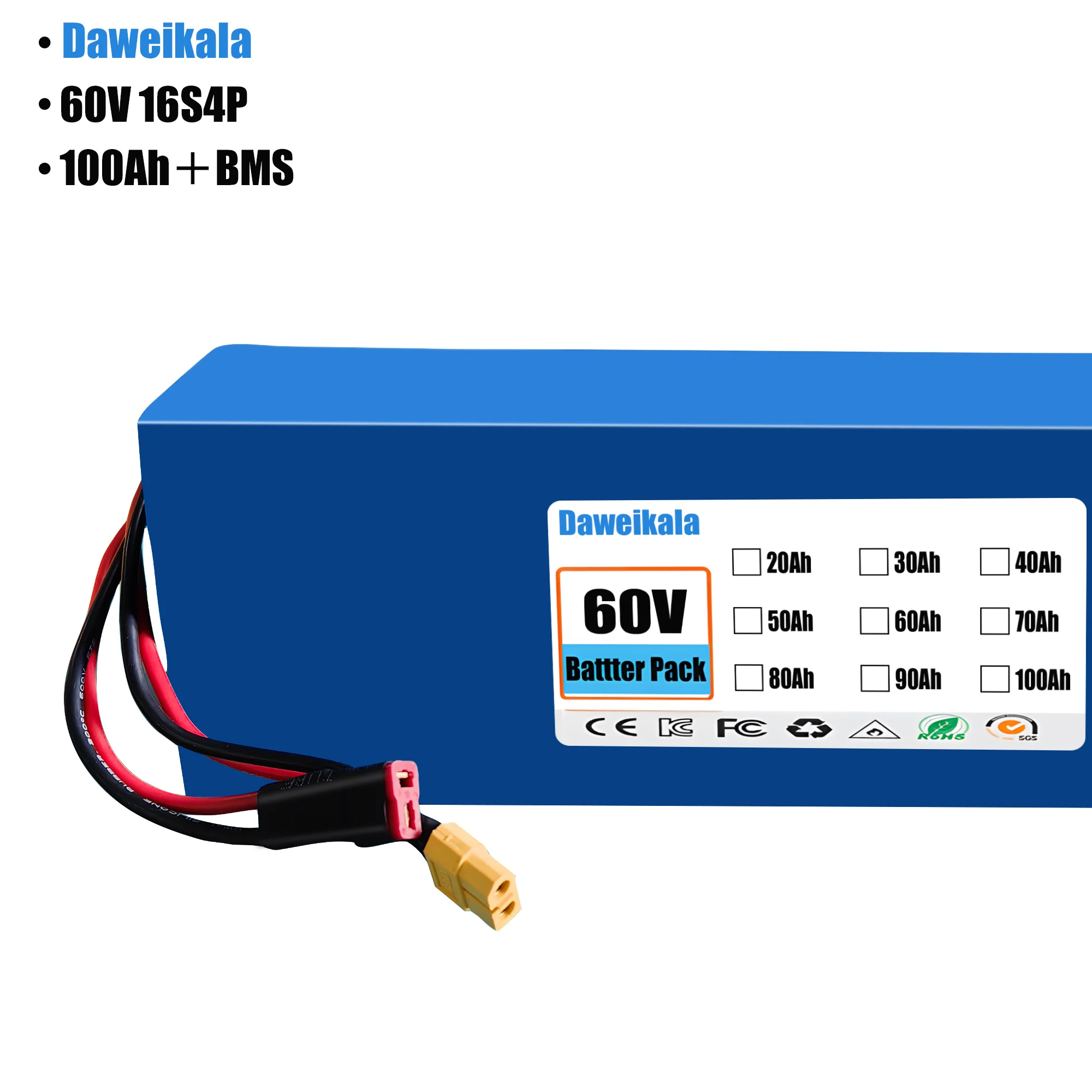 แบตเตอรี่ลิเธียมไอออน 60V 100A - 60V 30Ah Electric Scooter Battery บทวิจารณ์และราคา