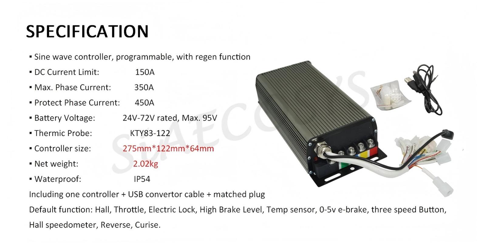 ชุดควบคุมมอเตอร์แบบตั้งโปรแกรม - Sabvoton Svmc72150 Controller Kit บทวิจารณ์และราคา